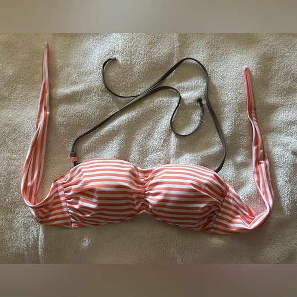 Striped Peach and White Bikini Top - Picture 4 of 4